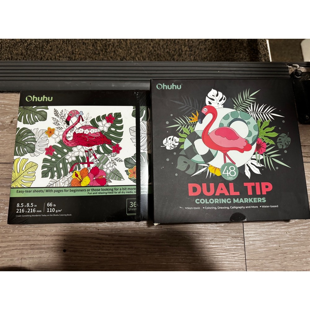 Ohuhu 48 Color Dual Tip Coloring Book & Markers Set Watercolor Art Supplies‎